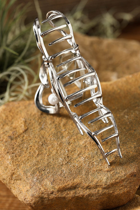 Elegant Pearl Embellished Alloy Bow Knot Hair Claw Clip
