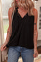 Elegant Pinched Detail V Neck Adjustable Shoulder Tie Relaxed Fit Tank