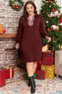 Elegant Plaid Trim Patchwork Collared Shift Mini Dress