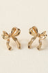 Elegant Plated Bow Motif Studded Statement Earrings