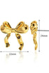Elegant Plated Bow Motif Studded Statement Earrings