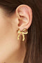Elegant Plated Bow Motif Studded Statement Earrings