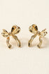 Elegant Plated Bow Motif Studded Statement Earrings
