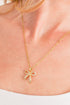 Elegant Plated Titanium Steel Rhinestone Bowknot Pendant Necklace