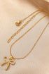 Elegant Plated Titanium Steel Rhinestone Bowknot Pendant Necklace