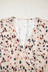 Elegant Polka Dot Surplice Empire Waist Plus Size Mini Dress
