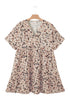 Elegant Polka Dot Surplice Empire Waist Plus Size Mini Dress