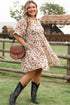 Elegant Polka Dot Surplice Empire Waist Plus Size Mini Dress