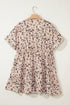 Elegant Polka Dot Surplice Empire Waist Plus Size Mini Dress