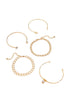 Elegant Rhinestone Leaf Heart Charm Adjustable Bracelet Set