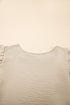 Elegant Round Neck Short Ruffle Sleeve Blouse