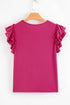 Elegant Ruffle Short Sleeve Round Neck Southern Charm Blouse Top