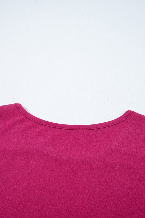 Elegant Ruffle Short Sleeve Round Neck Southern Charm Blouse Top