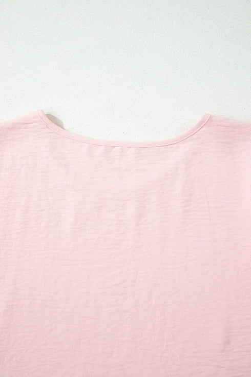 Elegant Ruffle Trim Detail Short Sleeve Blouse