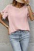 Elegant Ruffle Trim Detail Short Sleeve Blouse