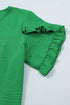 Elegant Ruffle Trim Detail Short Sleeve Blouse