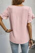 Elegant Ruffle Trim Detail Short Sleeve Blouse