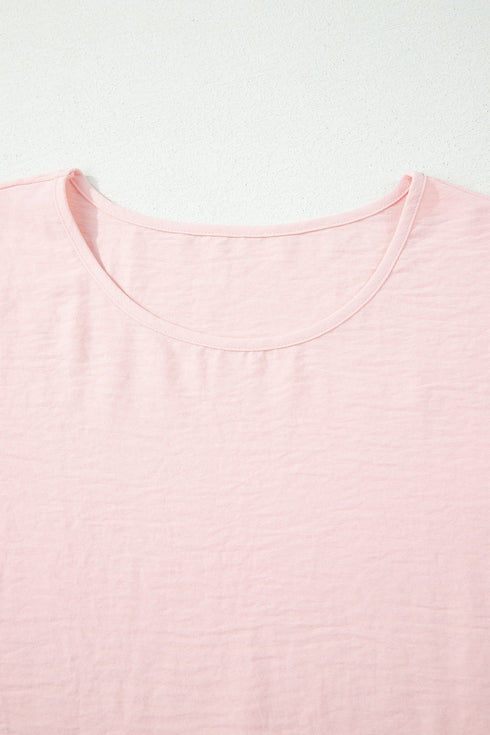 Elegant Ruffle Trim Detail Short Sleeve Blouse