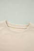 Elegant Ruffled Shoulder Long Sleeve Round Neck Blouse