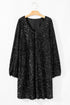 Elegant Sequin Bubble Sleeve V Neck Straight Mini Dress