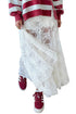 Elegant Sheer Floral Lace Flowy Maxi Skirt