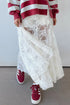 Elegant Sheer Floral Lace Flowy Maxi Skirt