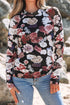 Elegant Sheer Floral Mesh Long Sleeve Mock Neck Top