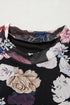 Elegant Sheer Floral Mesh Long Sleeve Mock Neck Top