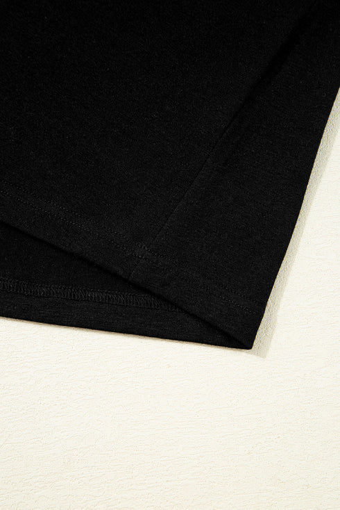 Elegant Sheer Floral Mesh Panel V Neck Loose Fit Plus Size Top