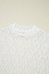 Elegant Sheer Lace Bell Sleeve Mock Neck Blouse