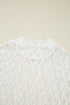Elegant Sheer Lace Bell Sleeve Mock Neck Blouse
