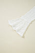 Elegant Sheer Lace Bell Sleeve Mock Neck Blouse