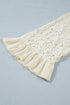 Elegant Sheer Lace Long Sleeve Ruffle Trim Blouse