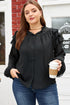 Elegant Sheer Ruffle Balloon Sleeve Chiffon Blouse