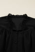 Elegant Sheer Ruffle Balloon Sleeve Chiffon Blouse