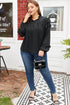 Elegant Sheer Ruffle Balloon Sleeve Chiffon Blouse