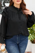 Elegant Sheer Ruffle Balloon Sleeve Chiffon Blouse