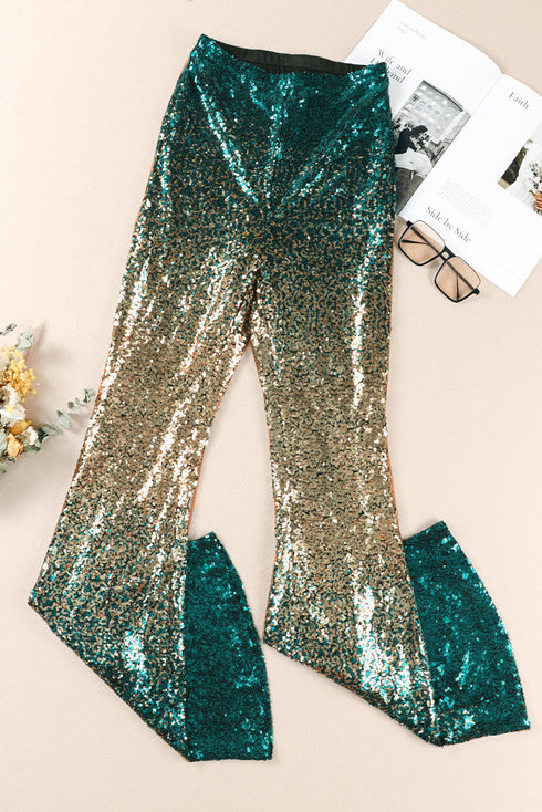Elegant Shimmering Sequin Embellished Statement Pants