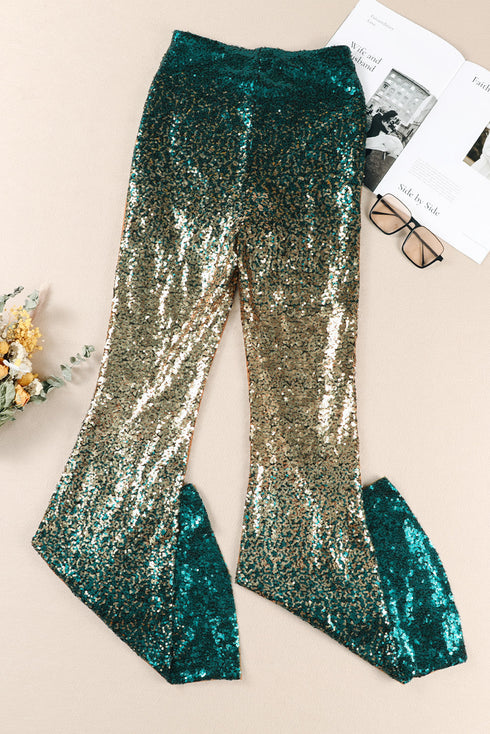 Elegant Shimmering Sequin Embellished Statement Pants