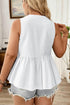Elegant Solid Bow Tie Peplum Plus Size Tank Top