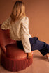 Elegant Solid Sequined Open Front Cropped Jacket