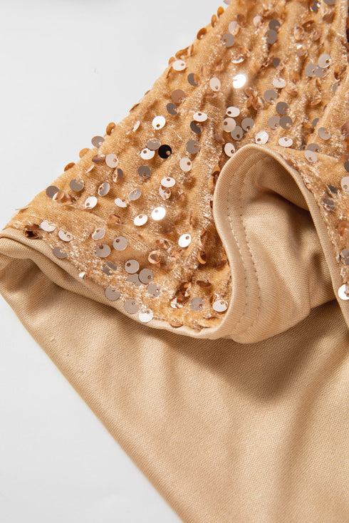 Elegant Solid Sequined Open Front Cropped Jacket