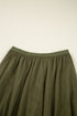 Elegant Solid Tulle Mesh Overlay Flared Midi Skirt