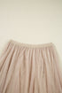 Elegant Solid Tulle Mesh Overlay Flared Midi Skirt