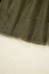 Elegant Solid Tulle Mesh Overlay Flared Midi Skirt