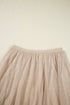 Elegant Solid Tulle Mesh Overlay Flared Midi Skirt