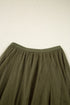Elegant Solid Tulle Mesh Overlay Flared Midi Skirt