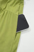 Elegant Solid V Neck Cap Sleeve Elastic Waist Maxi Dress