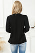 Elegant Surplice Neckline Shirred Cuff Woven Blouse