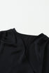 Elegant Surplice Neckline Shirred Cuff Woven Blouse